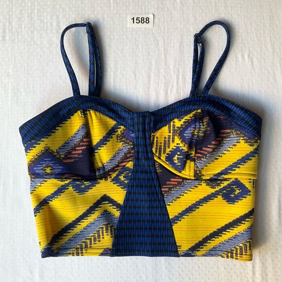 Xhilaration Women’s Sleeveless Sexy Crop Top Size S, Blue & Yellow - Picture 1 of 8